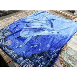 DOLPHINS PLUSH BLANKET.