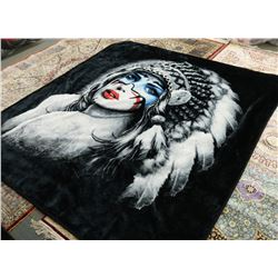 TRIBAL GIRL PLUSH BLANKET.