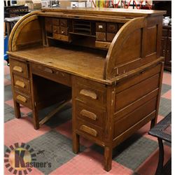 ANTIQUE BANKERS ROLLTOP DESK, CIRCA EARLY 1900