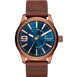 NEW DIESEL BLUE DIAL/BROWN LEATHER BAND MSRP $269