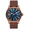 Image 4 : NEW DIESEL BLUE DIAL/BROWN LEATHER BAND MSRP $269