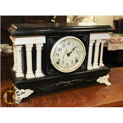 ANTIQUE SESSIONS MANTLE CLOCK. GLASS FACE IS