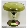 Image 1 : GREEN CRYSTAL PEDESTAL DECORATIVE BOWL