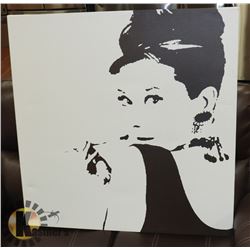 AUDREY HEPBURN CANVAS PICTURE 35" X 35"
