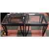 Image 1 : TWO GLASS END TABLES 20" X 24" X 22".