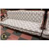 Image 3 : VINTAGE 1950'S WOOD TRIM & FABRIC SOFA &