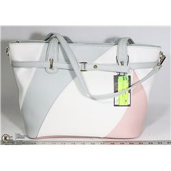 LUXANNE GREY/WHITE/PINK LADIES PURSE