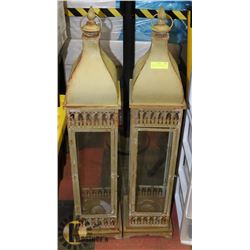 2 VINTAGE STYLE LANTERNS, 45" HIGH