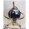 Image 2 : 12" BRASS STAND WITH INLAID WORLD GLOBE