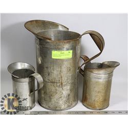 3 X ELITE, SIMONS OIL POURING CANS JUGS GAS