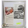 Image 1 : 1940'S GREYHOUND BUS ADVERTIZING AD IN FRAME