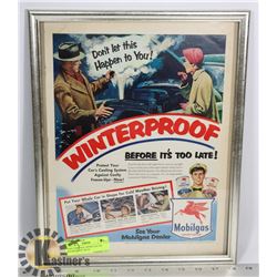 1930'S ORIGINAL MOBILGAS OIL ADVERTIZING AD IN