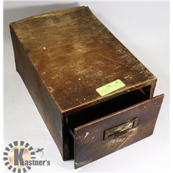 10"X7"X15" 1920'S WOOD METAL FILE BOX CABINET