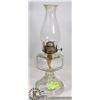 Image 1 : ANTIQUE LARGE GLASS OIL LAMP - STAMPED