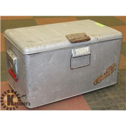 1950'S ALUMINUM COOLER WITH 2 SIDE BOTTLE OPENERS