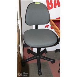 GREY ROLLING SWIVEL STENO CHAIR