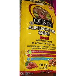 LOT OF THREE 20KG BAGS OF OL' ROY BEEF DOG FOOD