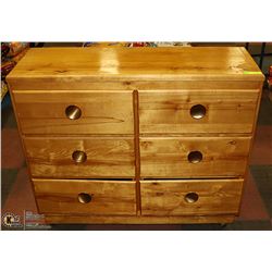SOLID WOOD 6 DRAWER DRESSER. FURNITURE