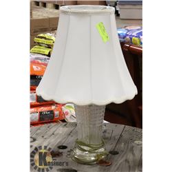 LAMP WITH GLASS BASE  22" TALL