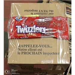 CASE WITH 24 250G BAGS OF TWIZZLER TWISTS