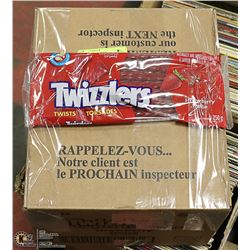 CASE WITH 24 250G BAGS OF TWIZZLER TWISTS
