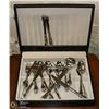 Image 1 : SET OF SILVERWARE IN BLACK VINYL BOX