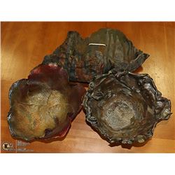 2 CERAMIC BOWLS & FLOWER HOLDER