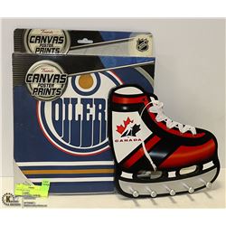 OILERS PAINTING- INCLUDES HOCKEY KEY HOLDER