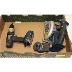 FLAT OF RYOBI DRILL & 18" SAWSALL-NO CHARGER