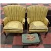 Image 1 : 2 ANTIQUE WINGBACK CHAIRS, CIRCA 1960, INCLUDES 4