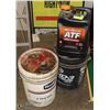Image 1 : 3 PAILS VARIOUS OILS, GEAR LUBE, 15-40 AND ATF