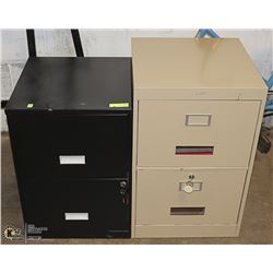 LOT OF 2 ASSORTED FILING CABINETS WITH KEYS