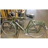 Image 1 : VINTAGE GREEN RALEIGH BIKE. OUTDOORS FLAT TIRES.
