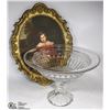 Image 1 : VINTAGE STYLE PICTURE,LARGE GLASS FRUIT BOWL