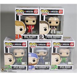 LOT OF 5 ASSORTED NASCAR FUNKO POP FIGURES