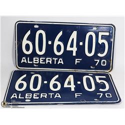 SET OF NEW ALBERTA LICENCE PLATE FROM 1970