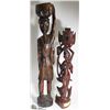 Image 1 : 2 WOODEN AFRICAN STATUES 24" AND 30"