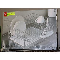 PC DISH RACK, CHROME, 5 PIECES