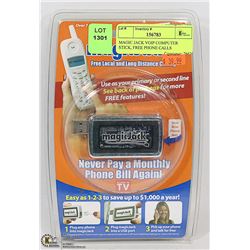 MAGIC JACK VOIP COMPUTER STICK, FREE PHONE CALLS
