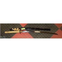 ORNAMENTAL SAMURAI SWORD, NO MARKINGS, TANNED