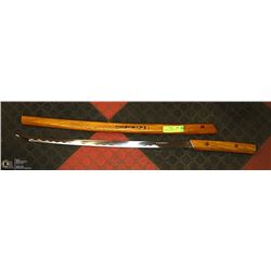 ORNAMENTAL SAMURAI SWORD, 440-SS, TANNED WOOD