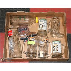 FLAT OF COLLECTOR MUGS INCLUDES, A&W, COCA COLA