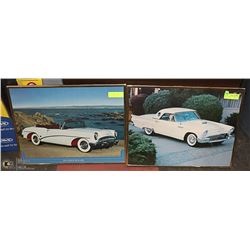 SET OF 2 FRAMED OLD COLLECTIBLE CAR