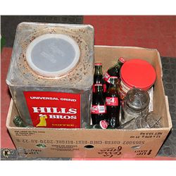 LARGE BOX OF VINTAGE ITEMS - COCA-COLA