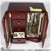 Image 1 : ROSEWOOD JEWELLERY BOX W/GLASS DOORS