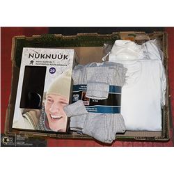 FLAT OF NEW MEN'S CLOTHS INCL. PACK OF