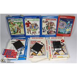 8 MATTEL INTELLIVISION GAMES , INCOMPLETE AND