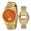 Image 6 : NEW MICHAEL KORS GOLD TONE ORANGE DIAL MSRP $345