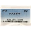 Image 3 : 1963 WASHINGTON SILVER QUARTER PCGS PR67