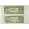 Image 2 : 2-2003-A $1 FRN'S LOW CONSECUTIVE SERIAL 'S UNC
